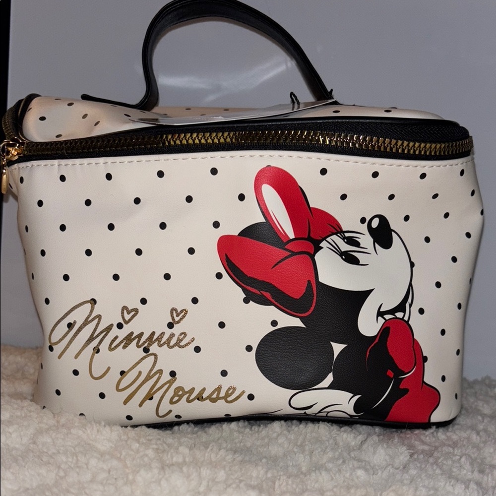 Minnie Mouse Polka Dot Cosmetic Bag - White and Black